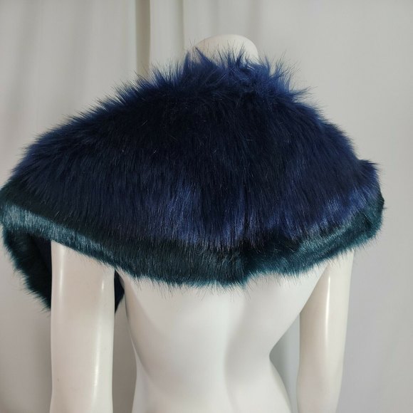BP Navy Blue Faux Fur Scarf - Picture 6 of 7